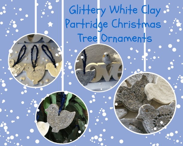 glittrey white clay ornaments
